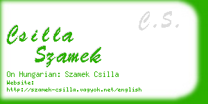 csilla szamek business card